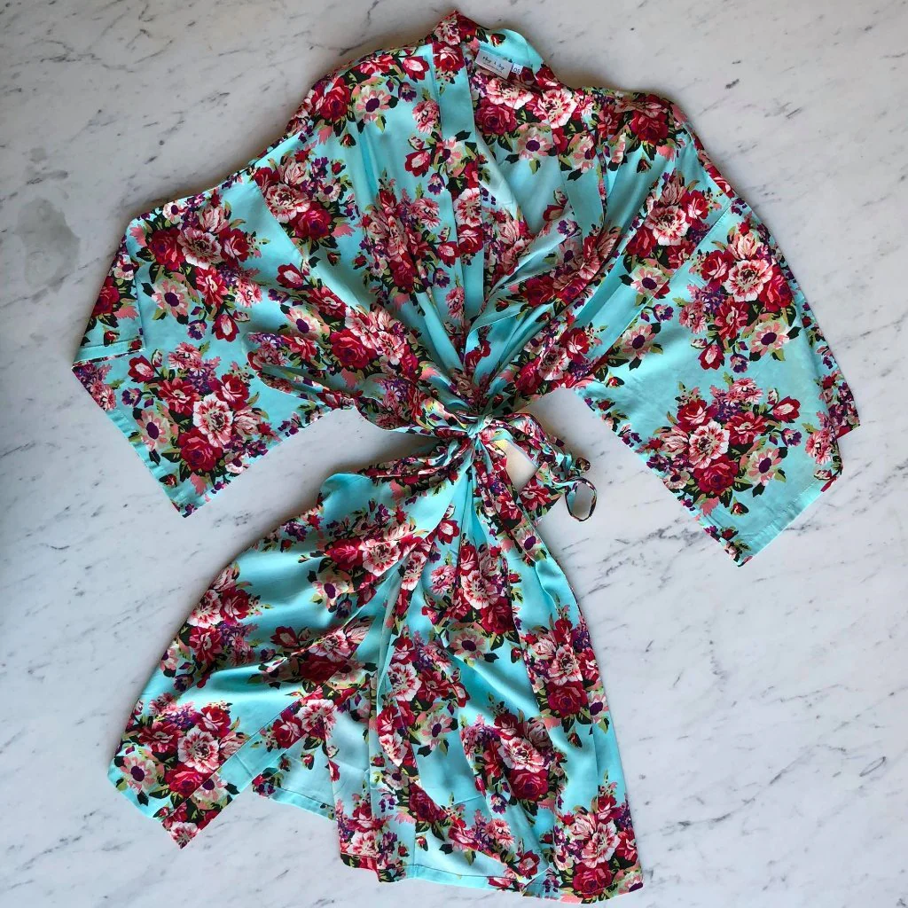 Mama Robe - Mabel Floral Light Blue by May and Joy - Image 3
