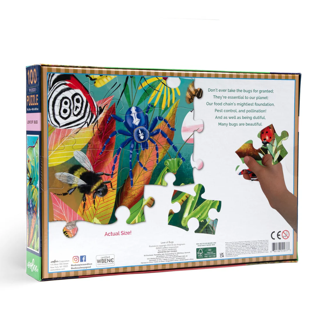 100 Piece Puzzle - Love of Bugs by Eeboo - Image 5