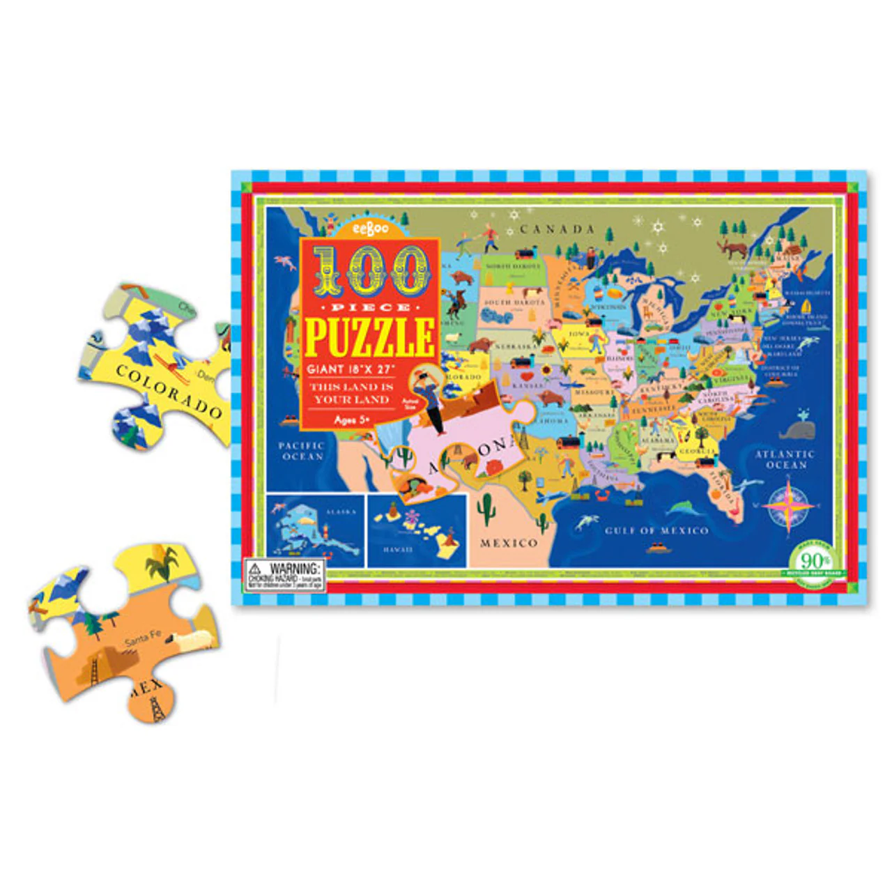 100 Piece Puzzle - This Land is Your Land by Eeboo - Image 5