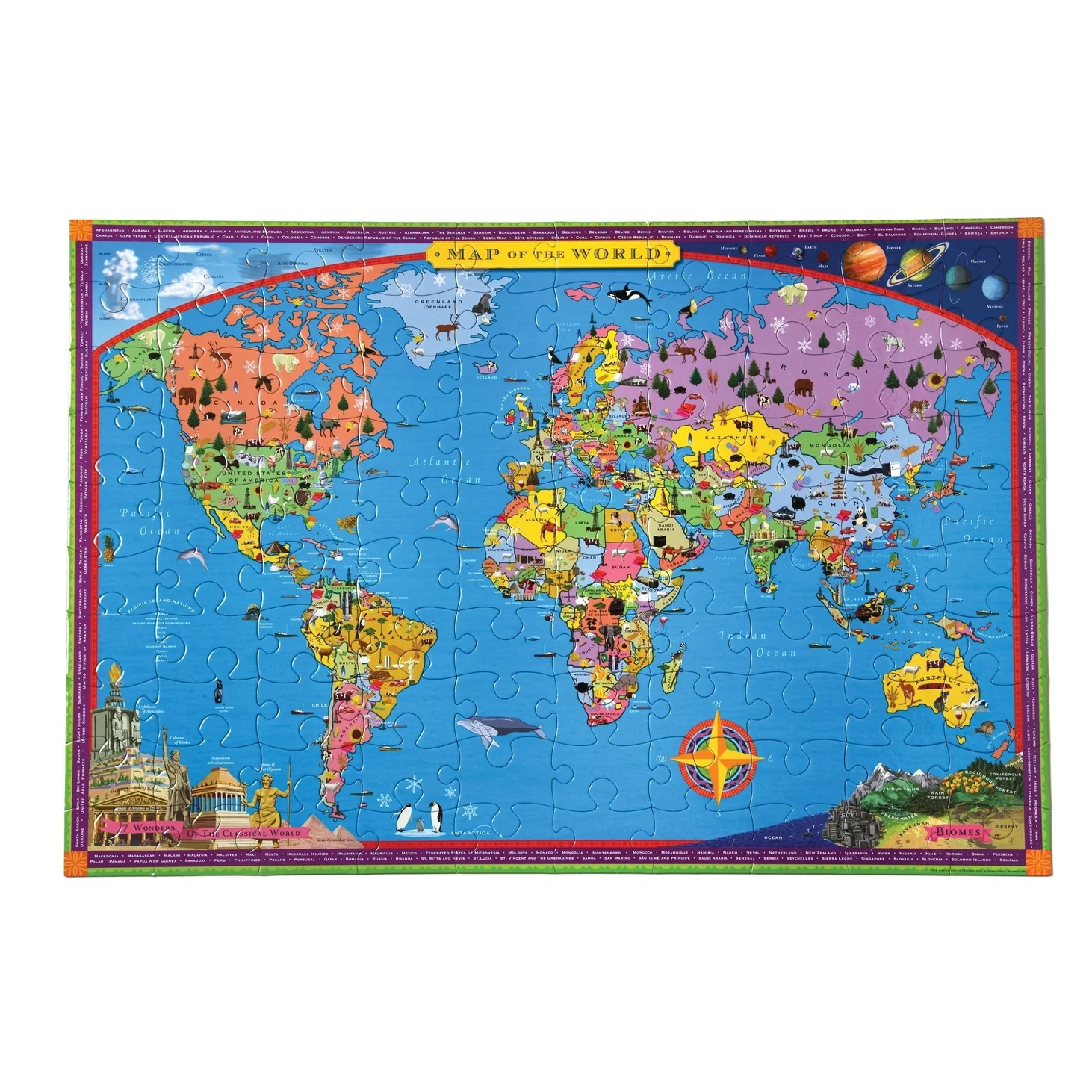 100 Piece Puzzle - World Map by Eeboo - Image 3
