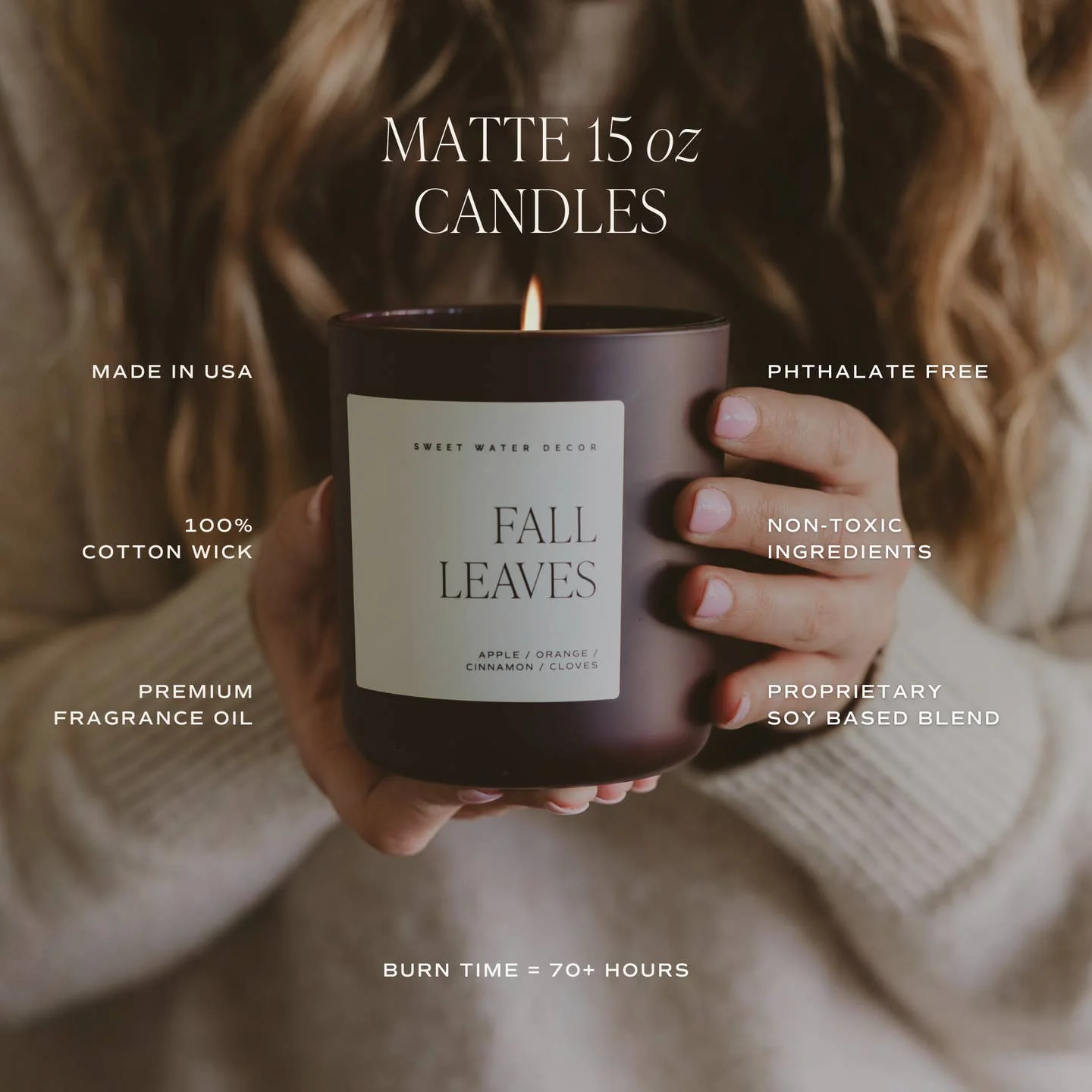 15oz Cozy Season Candle - Matte Jar by Sweet Water Decor - Image 4