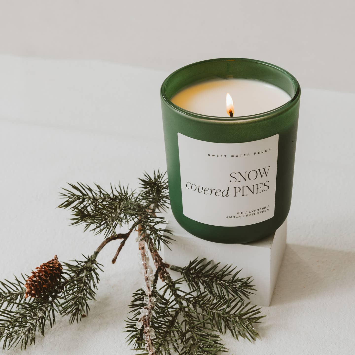 15oz Snow Covered Pines - Matte Jar by Sweet Water Decor - Image 2