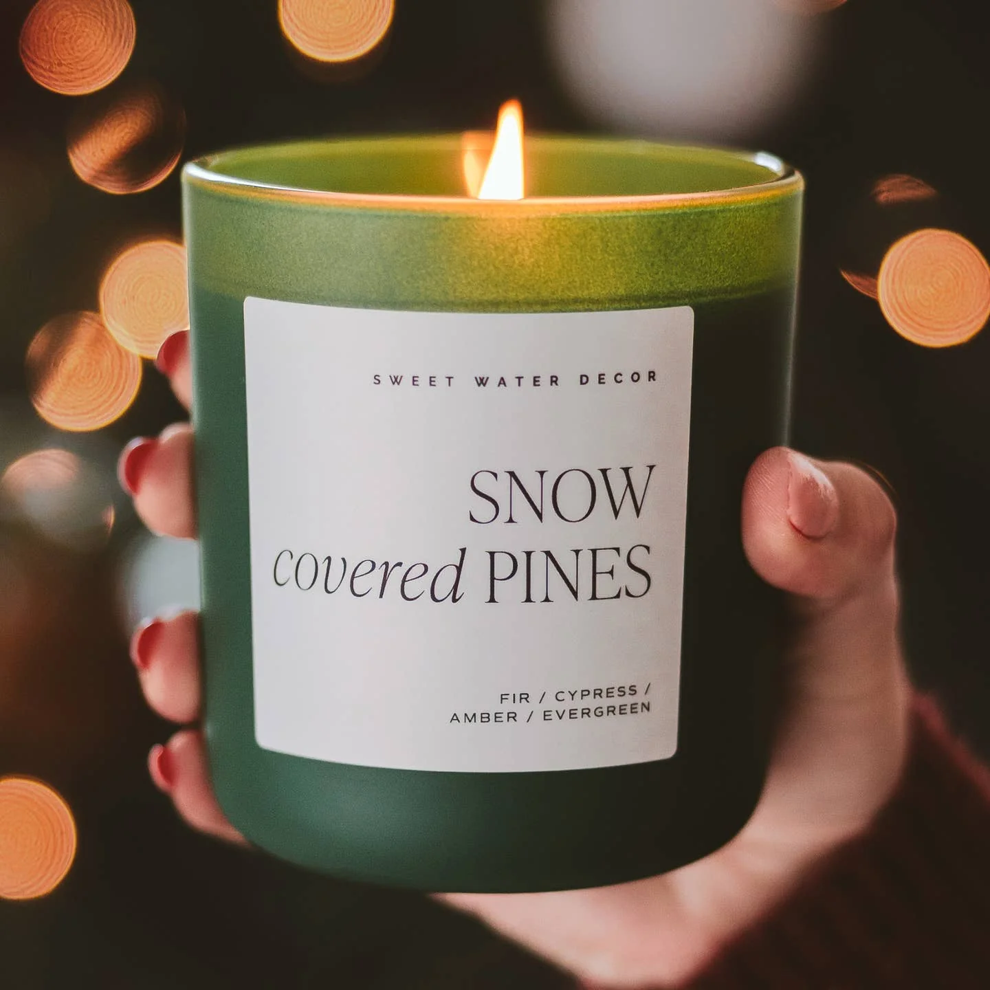 15oz Snow Covered Pines - Matte Jar by Sweet Water Decor - Image 3