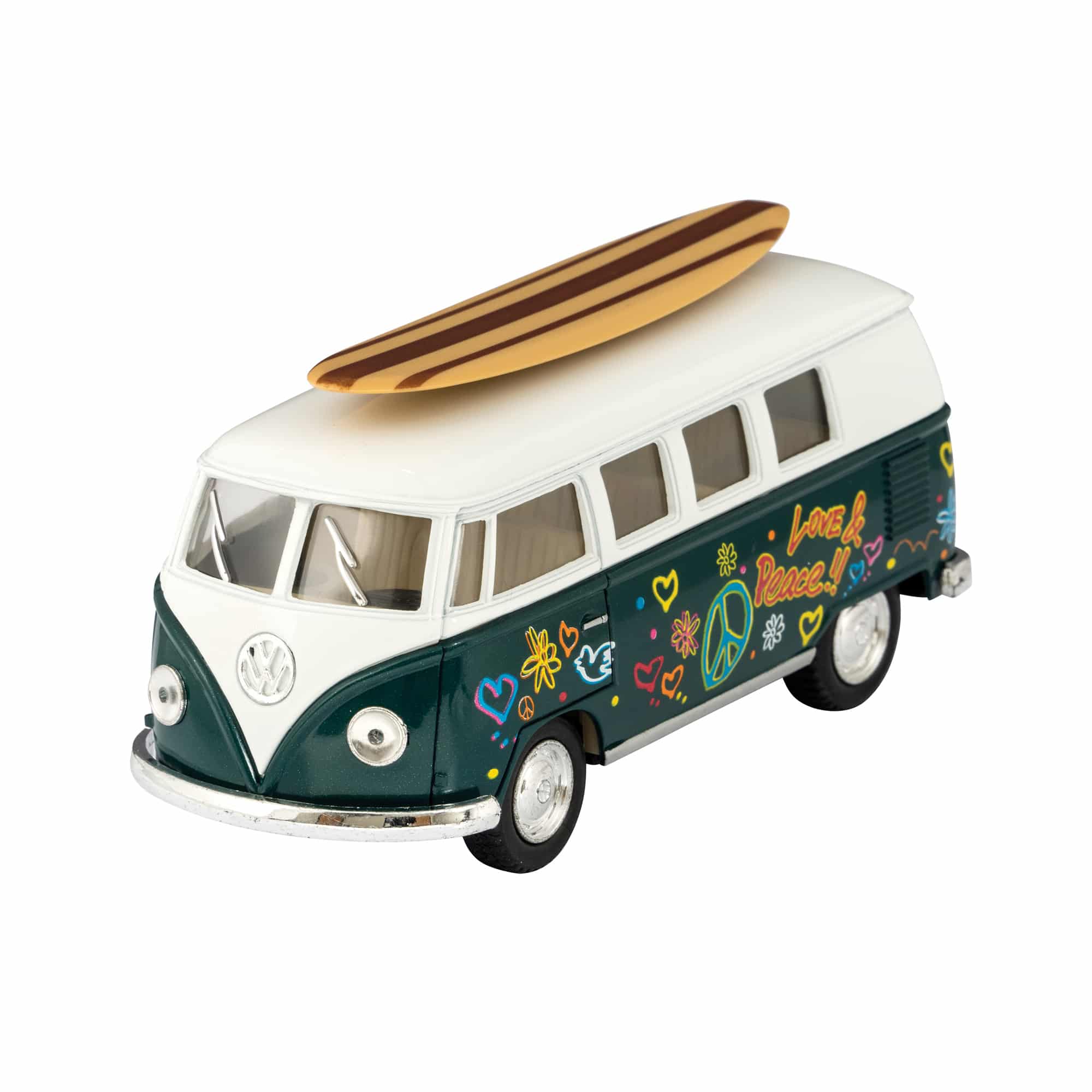 Diecast 1962 VW Bus With Surfboard by Schylling - Image 2