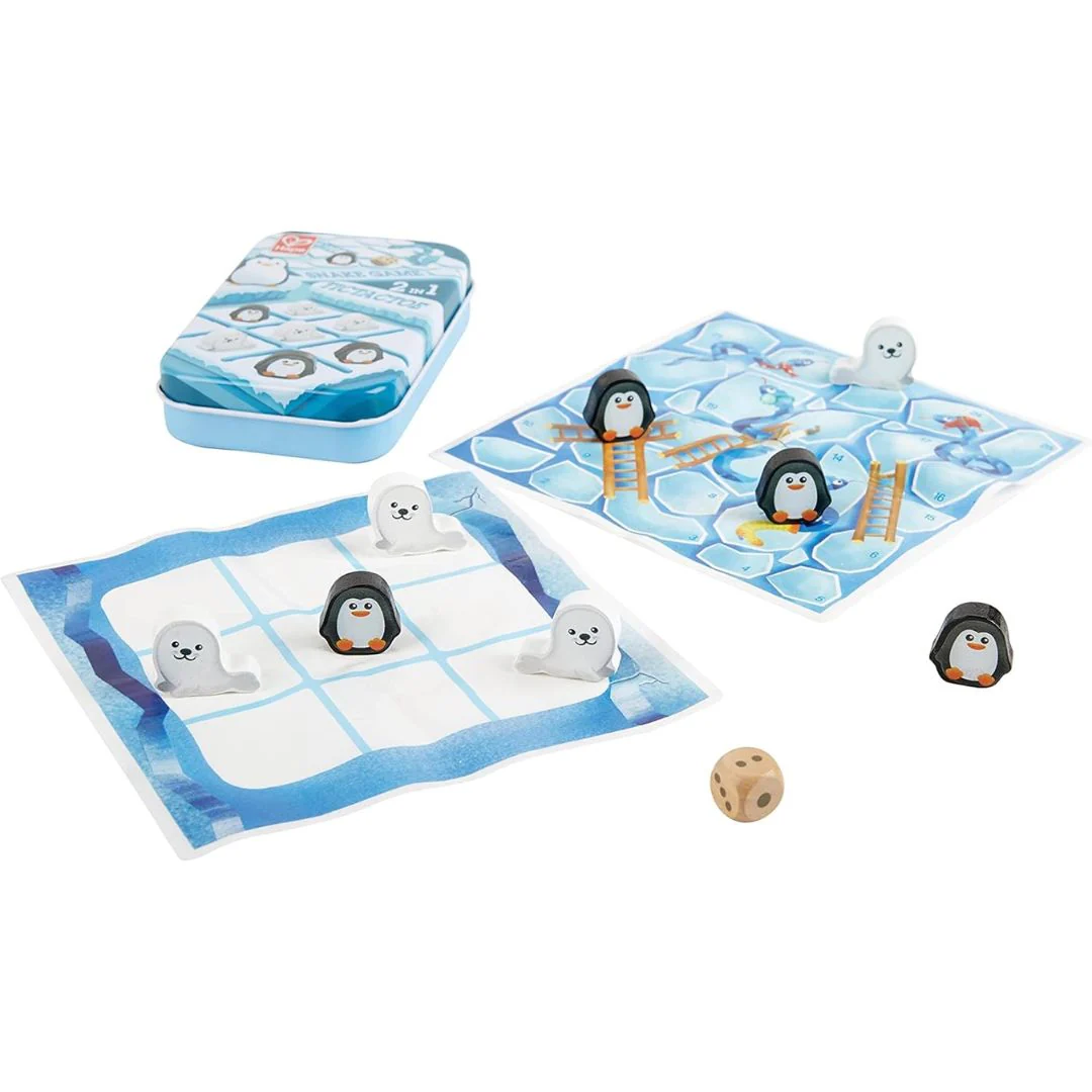 2 in 1 - Tic Tac Toe / Snakes & Ladders Games by Hape - Image 3