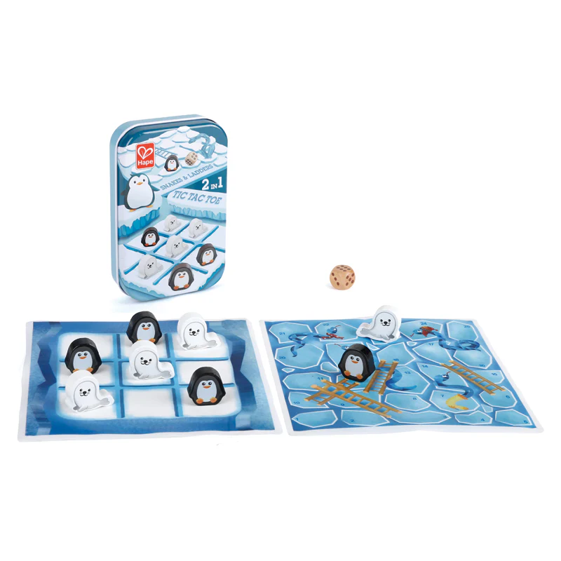 2 in 1 - Tic Tac Toe / Snakes & Ladders Games by Hape - Image 4