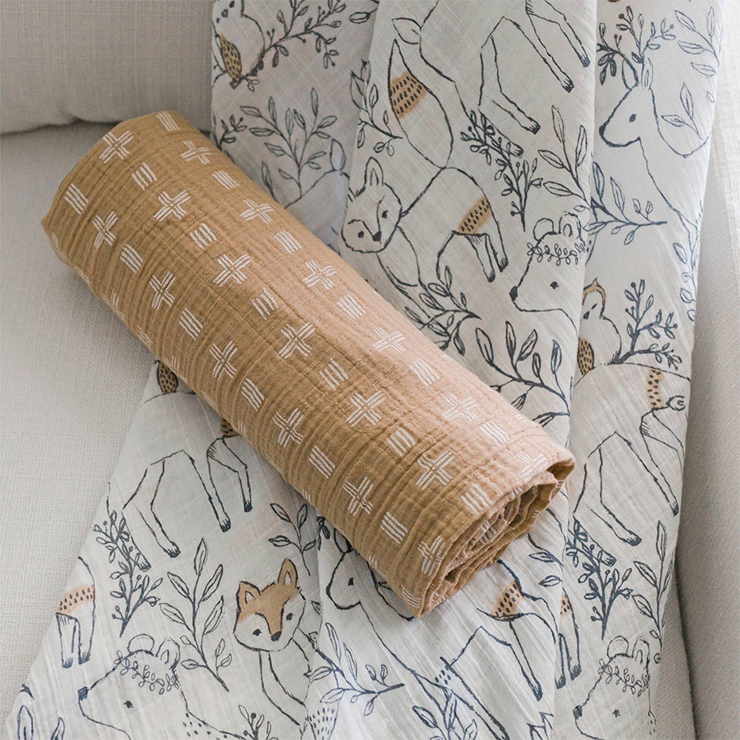 2-Pc. Swaddle Wraps - Ezra by Crane Baby - Image 3