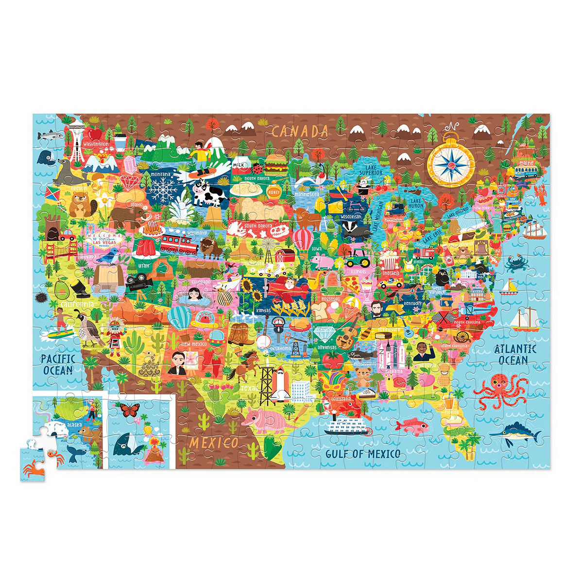 200 Piece USA Shaped Puzzle by Crocodile Creek - Image 2