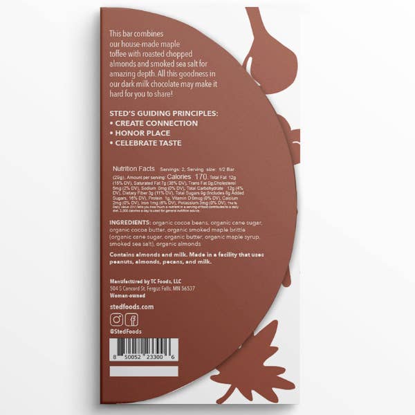 2oz Almond Maple Brittle Bar by Sted Foods - Image 2