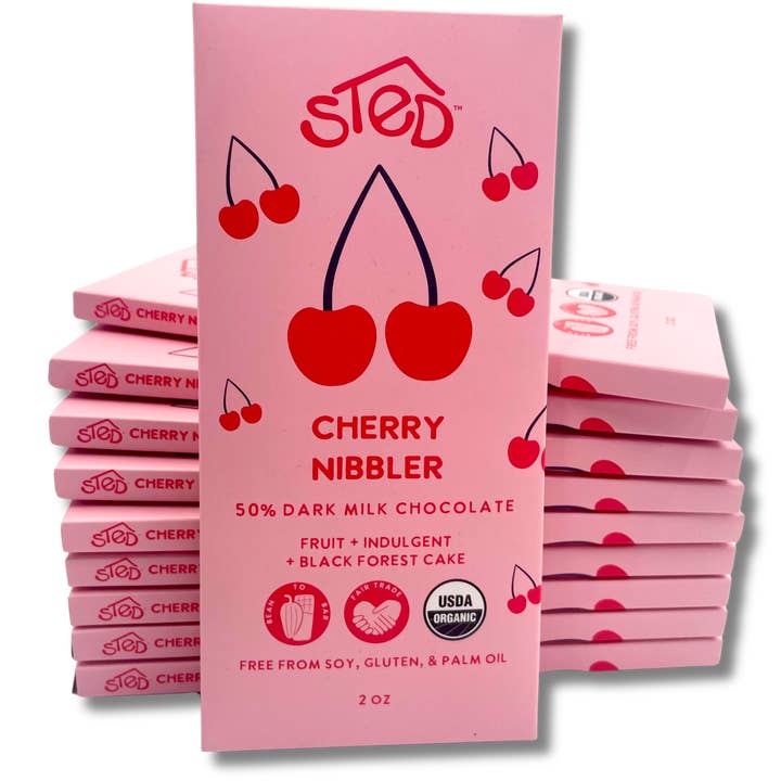2oz Cherry Nibbler Chocolate Bar - by Sted Foods - Image 2