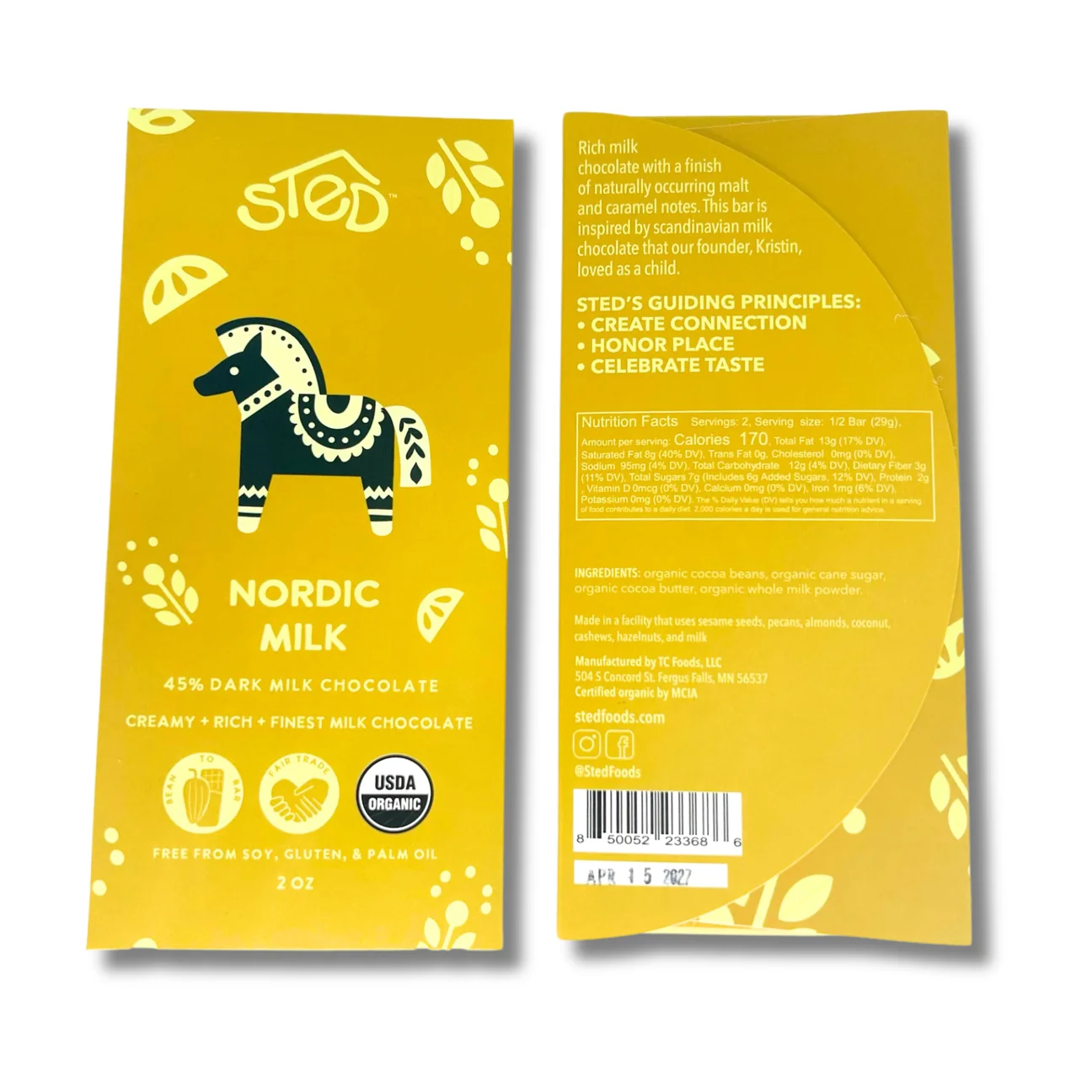 2oz Nordic Milk Chocolate Bar by Sted Foods - Image 3