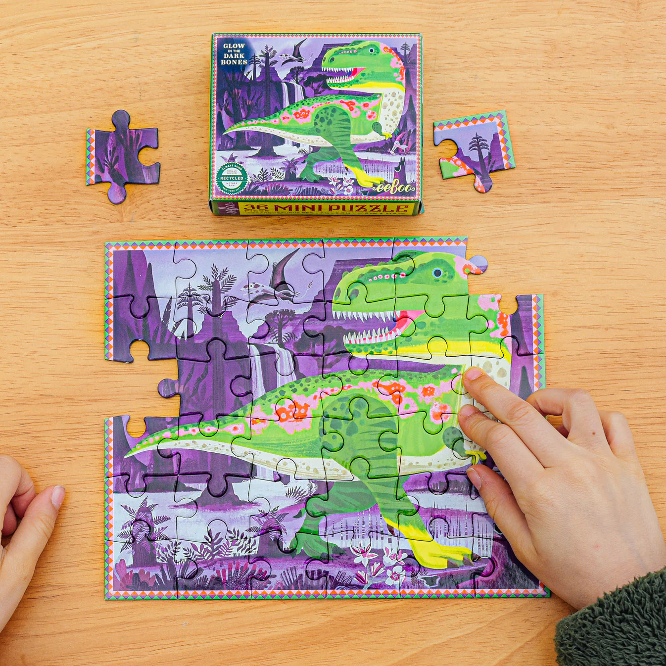 36 Piece Mini Dinosaur Puzzle by Eeboo - Image 3