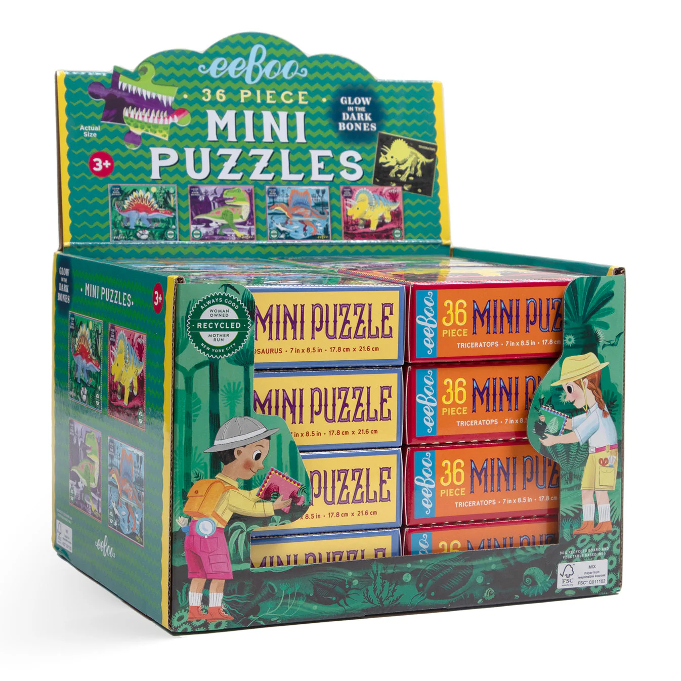 36 Piece Mini Dinosaur Puzzle by Eeboo - Image 4