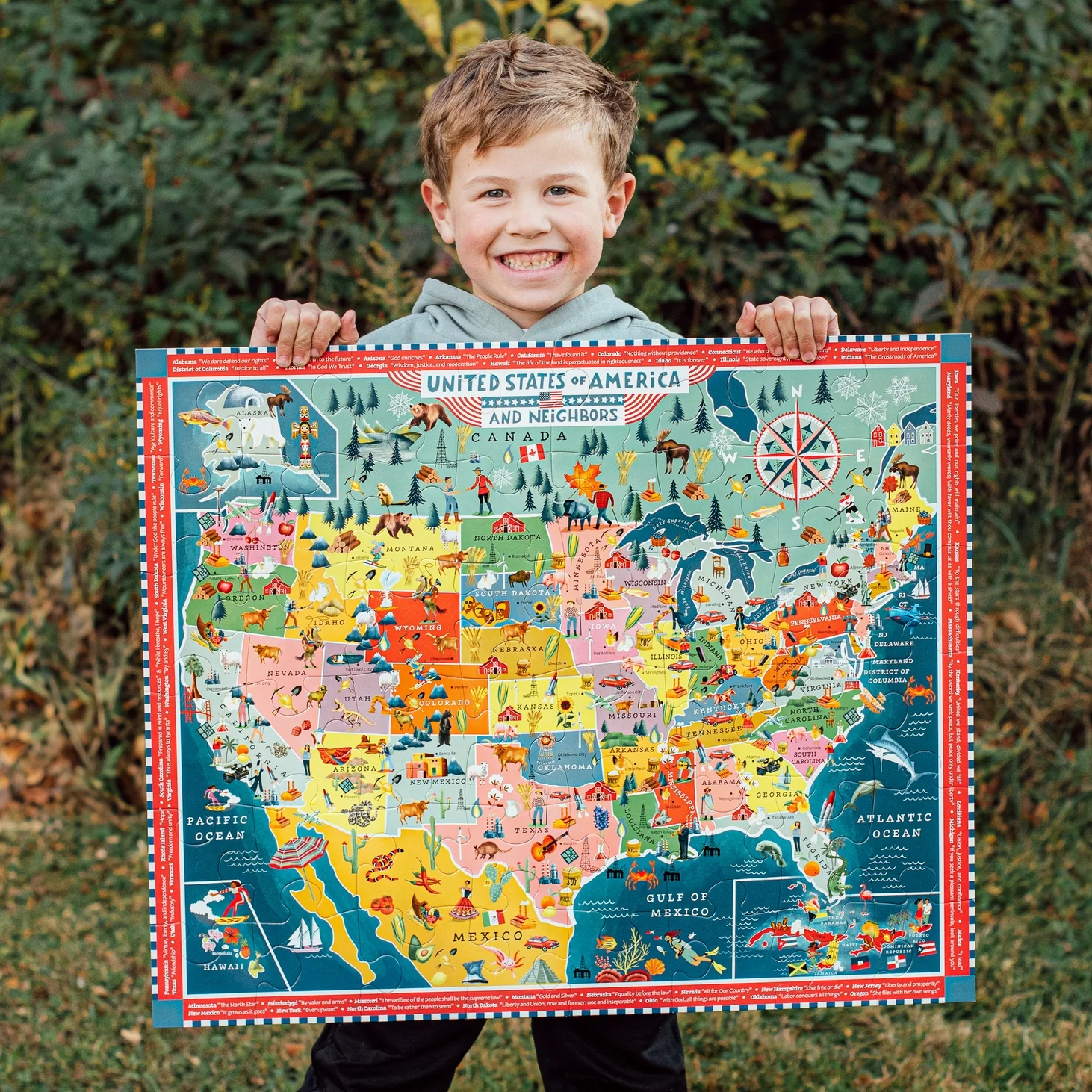 48 Piece Giant Puzzle - USA Map by Eeboo - Image 3