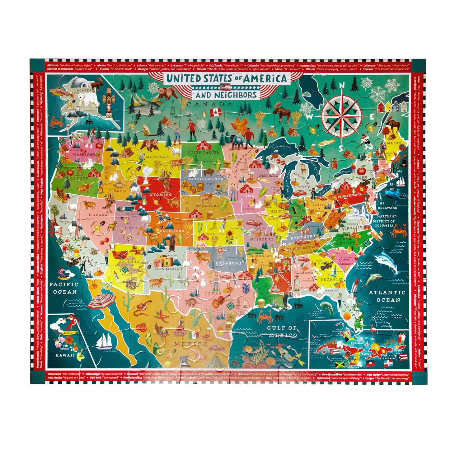 48 Piece Giant Puzzle - USA Map by Eeboo - Image 4