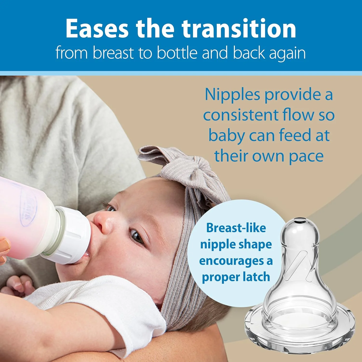 4oz Natural Flow Anti-Colic Options+ Narrow Glass Baby Bottle, with Level 1 Slow Flow Nipple - 2 Pack by Dr. Brown's - Image 7
