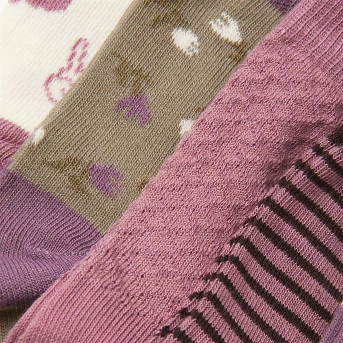 5 Pack Socks - Polka Dots/Purple Mix by Minymo - FINAL SALE - Image 2