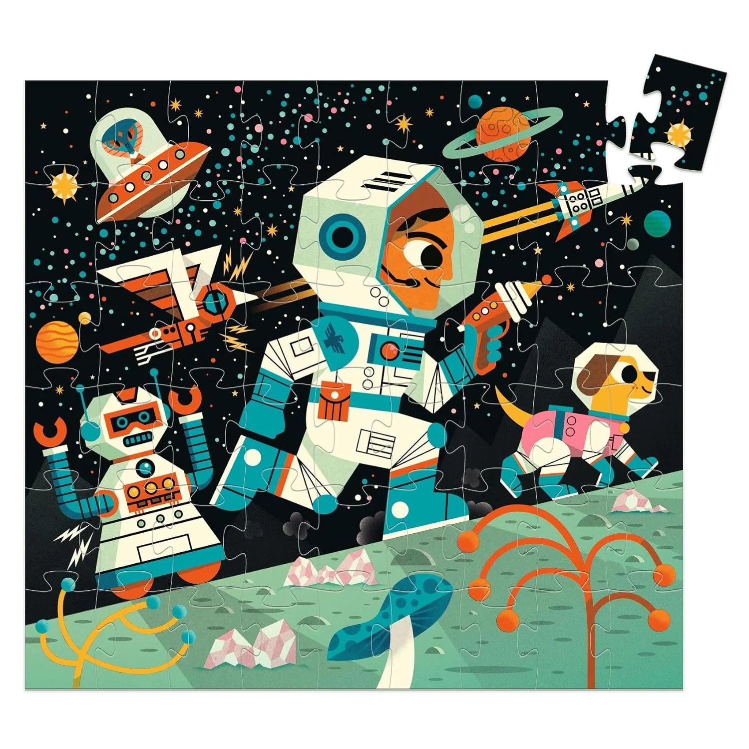 54 Piece Space Station Silhouette Puzzle by Djeco - Image 2
