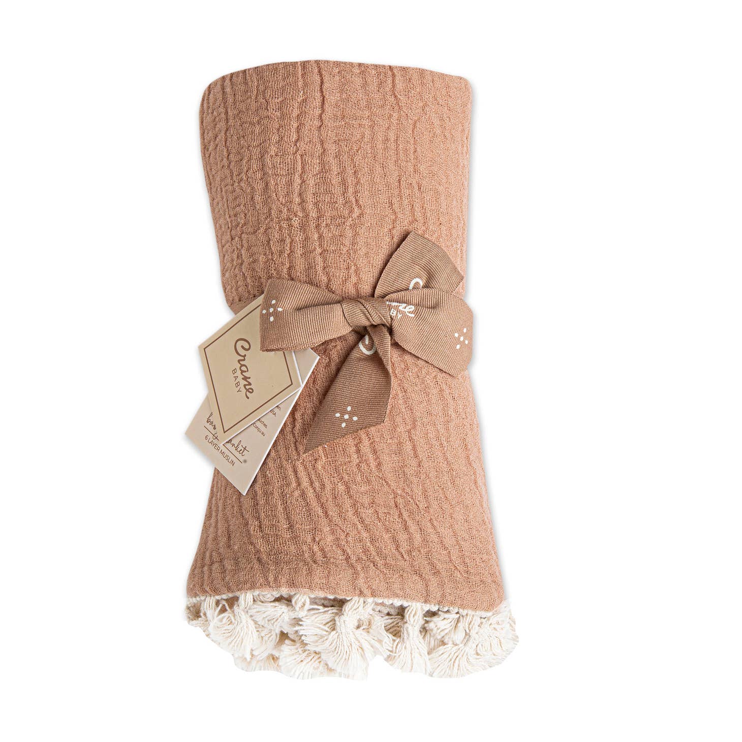6 Layer Muslin Blanket - Copper by Crane Baby - Image 3