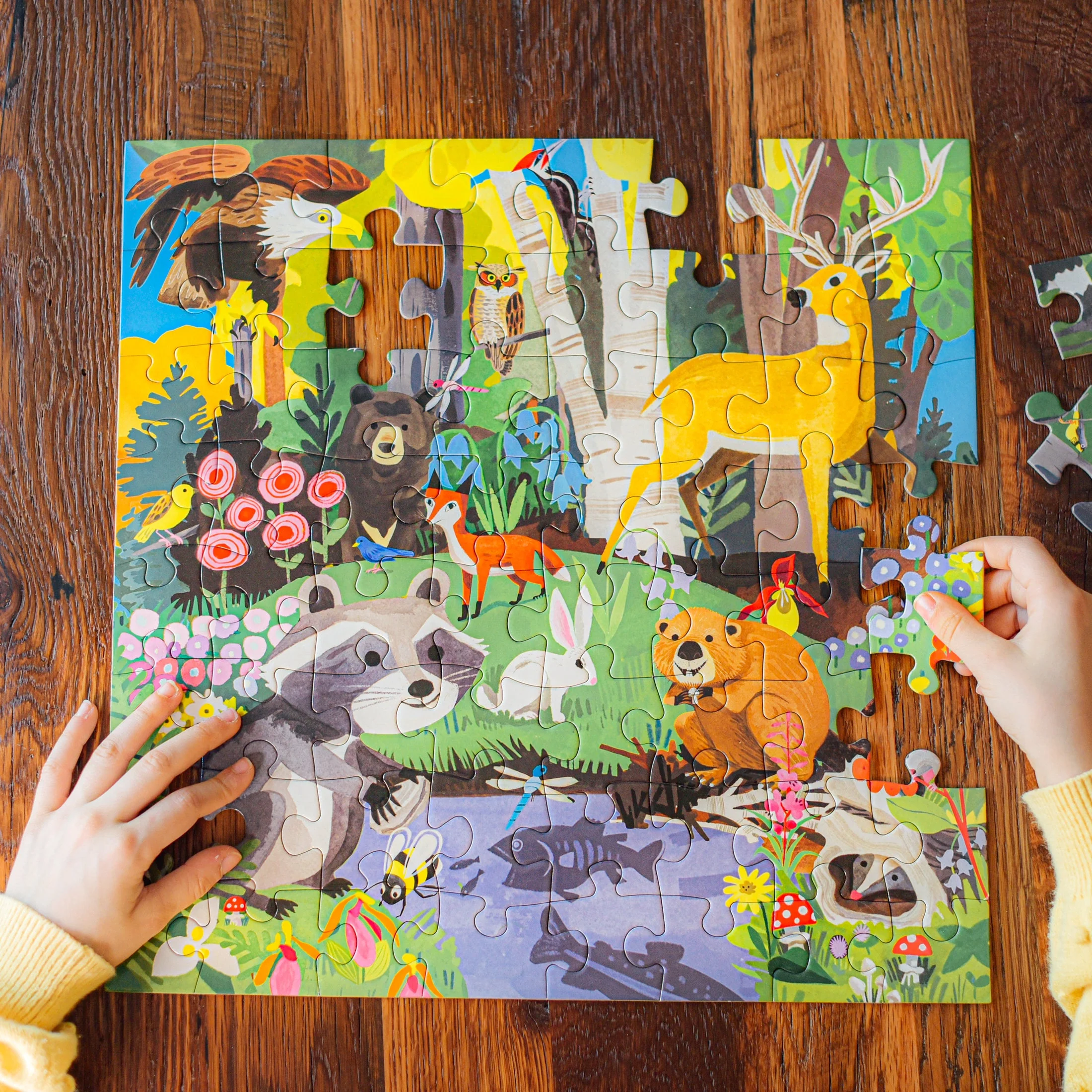 64 Piece Puzzle - Woodland by Eeboo - Image 2