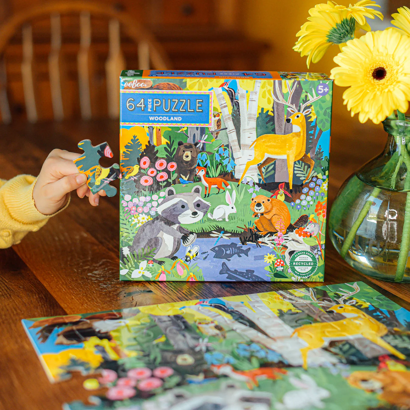 64 Piece Puzzle - Woodland by Eeboo - Image 3