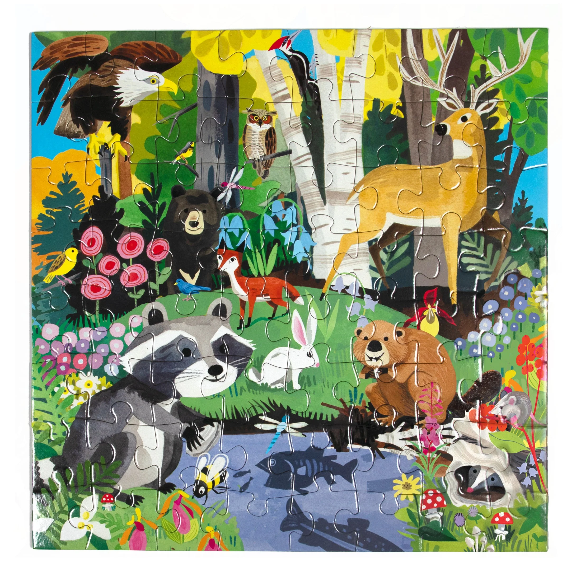 64 Piece Puzzle - Woodland by Eeboo - Image 4