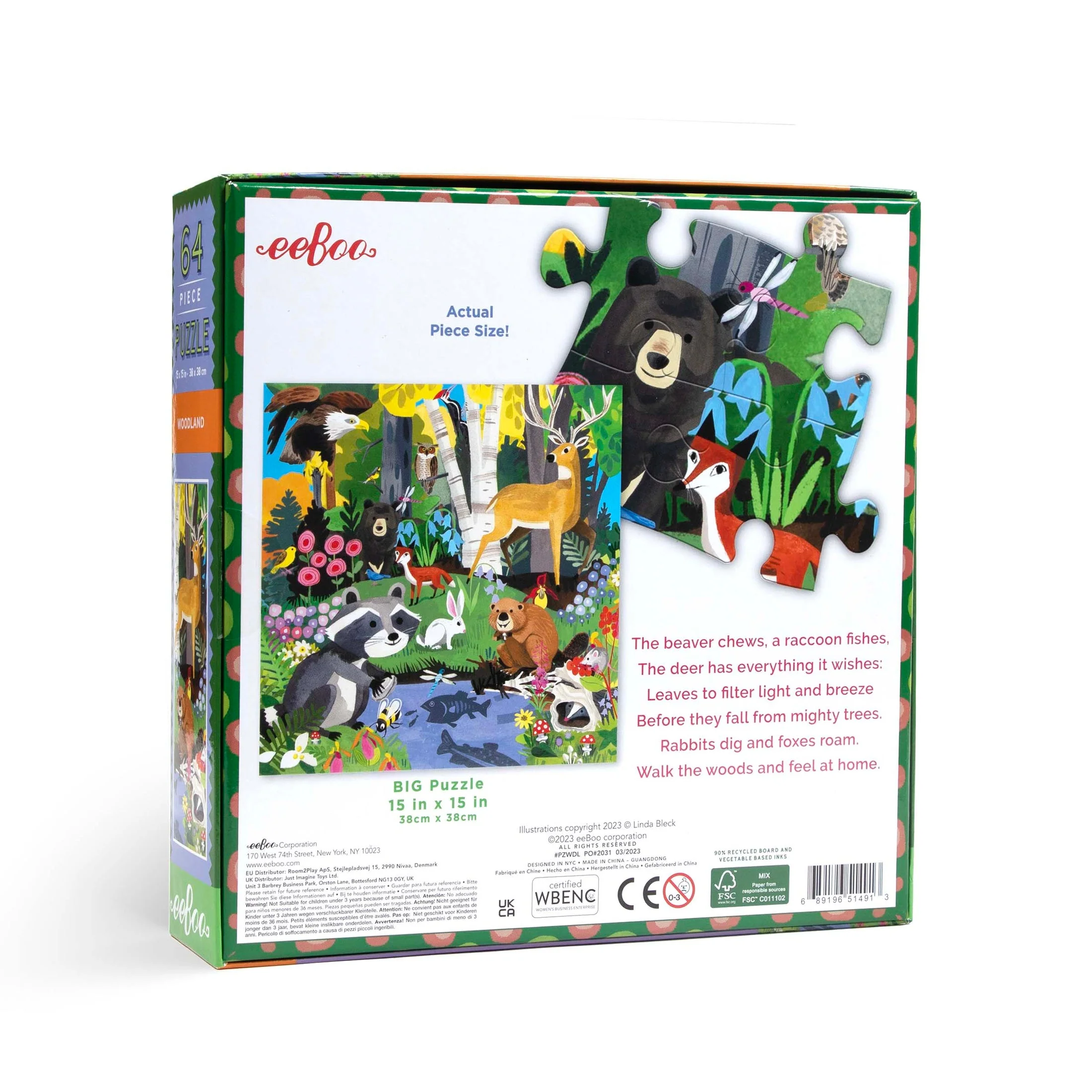 64 Piece Puzzle - Woodland by Eeboo - Image 5