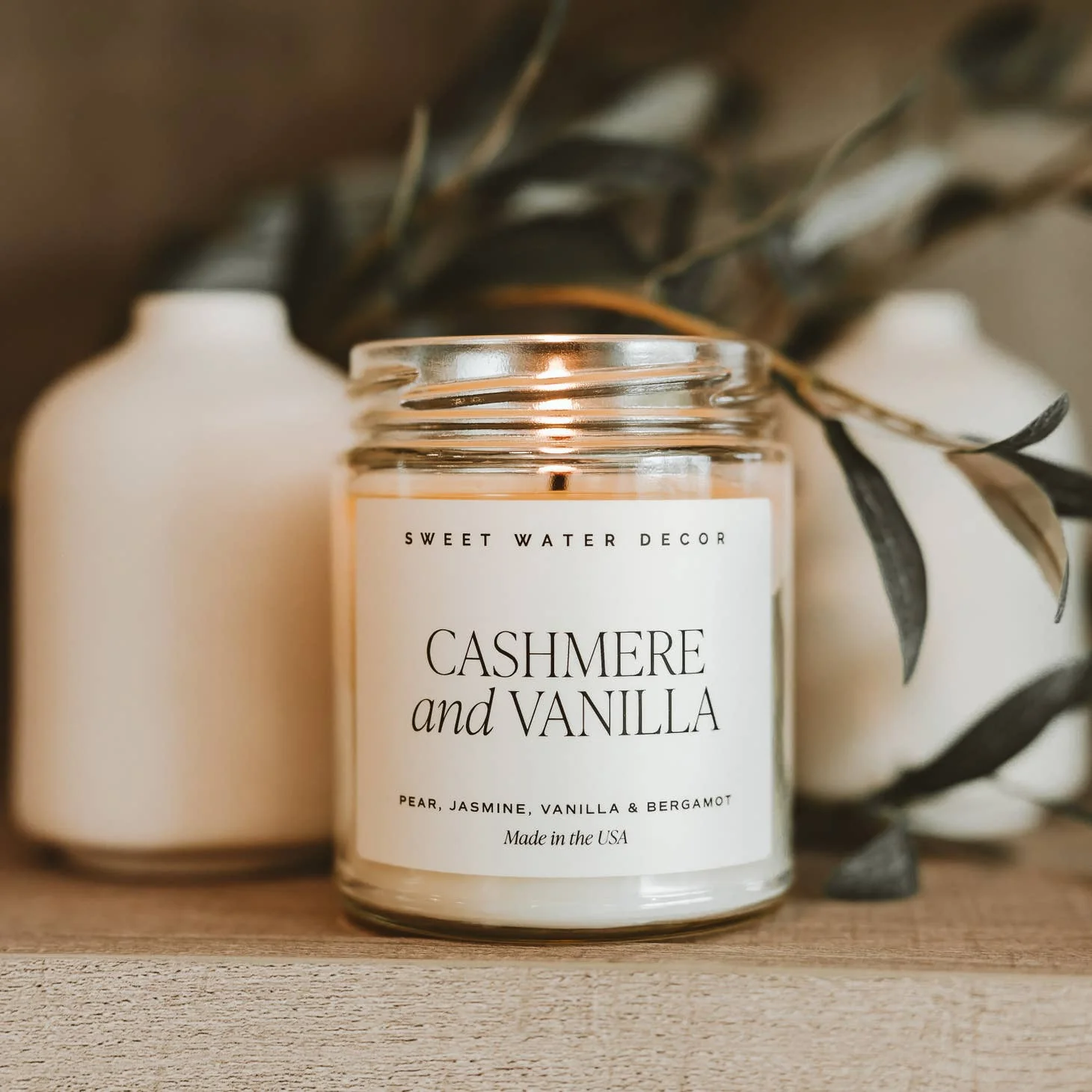 9oz Soy Candle - Cashmere and Vanilla by Sweet Water Decor - Image 2