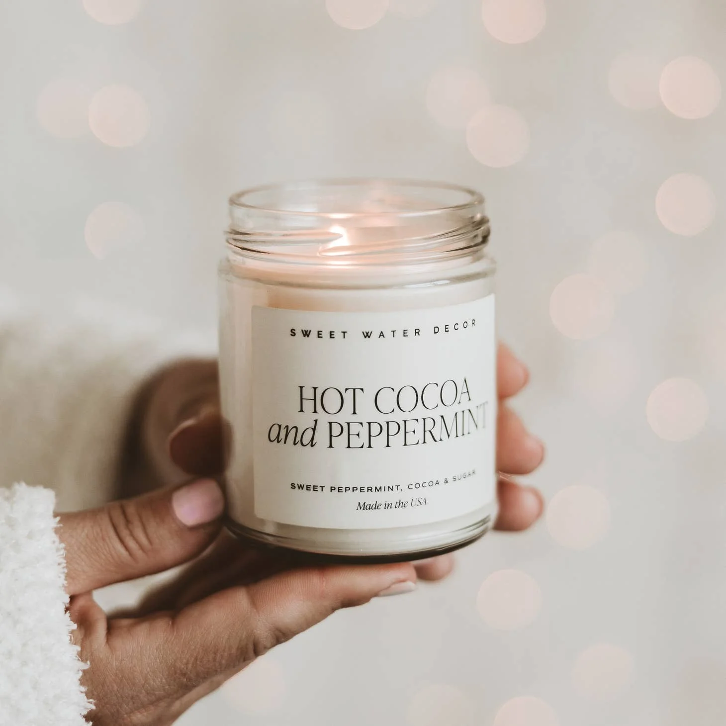 9oz Soy Candle - Hot Cocoa and Peppermint by Sweet Water Decor - Image 3