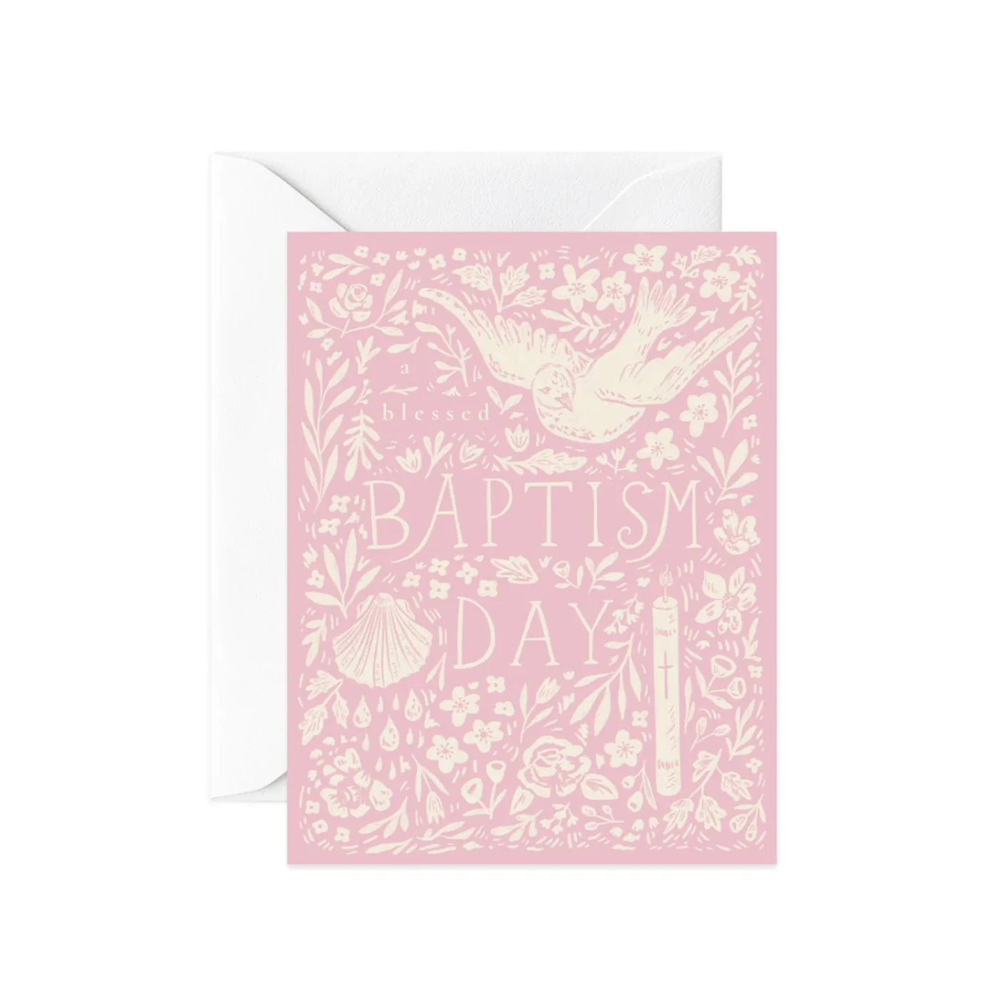 A Blessed Baptism Day Card (Pink) by Gratia Design Co.