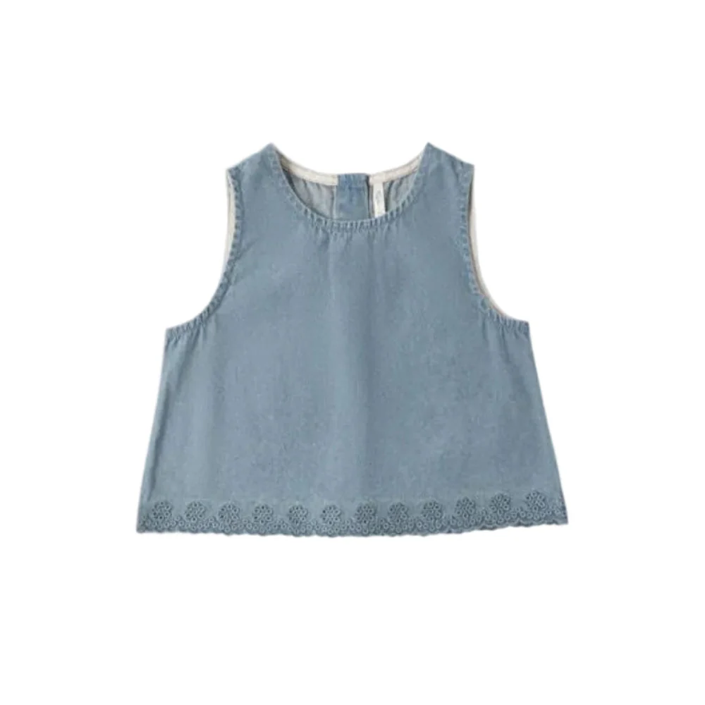 Aaron Top - Washed Blue by Rylee + Cru
