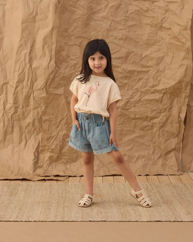 Alba Short Denim - Washed Blue by Rylee + Cru - Image 3