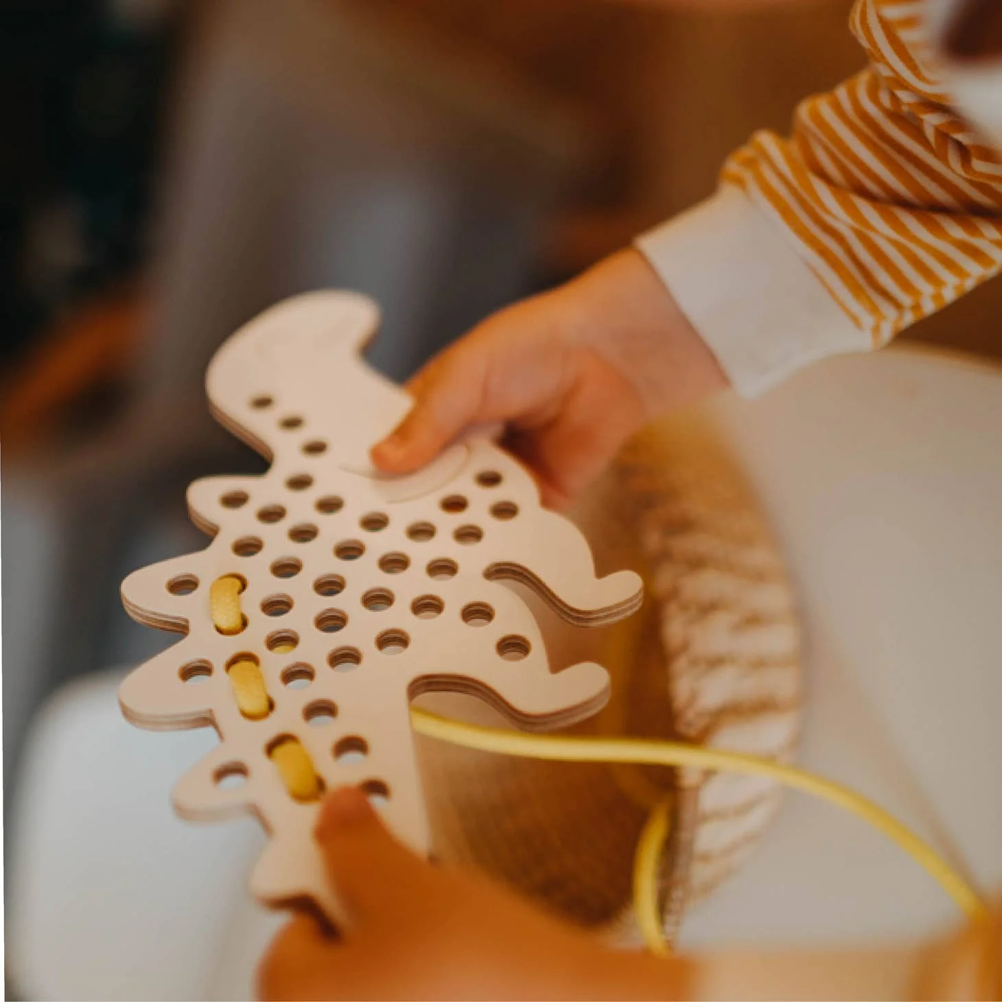 Alex The Dinosaur - Wooden Lacing Toy by Milin - Image 2
