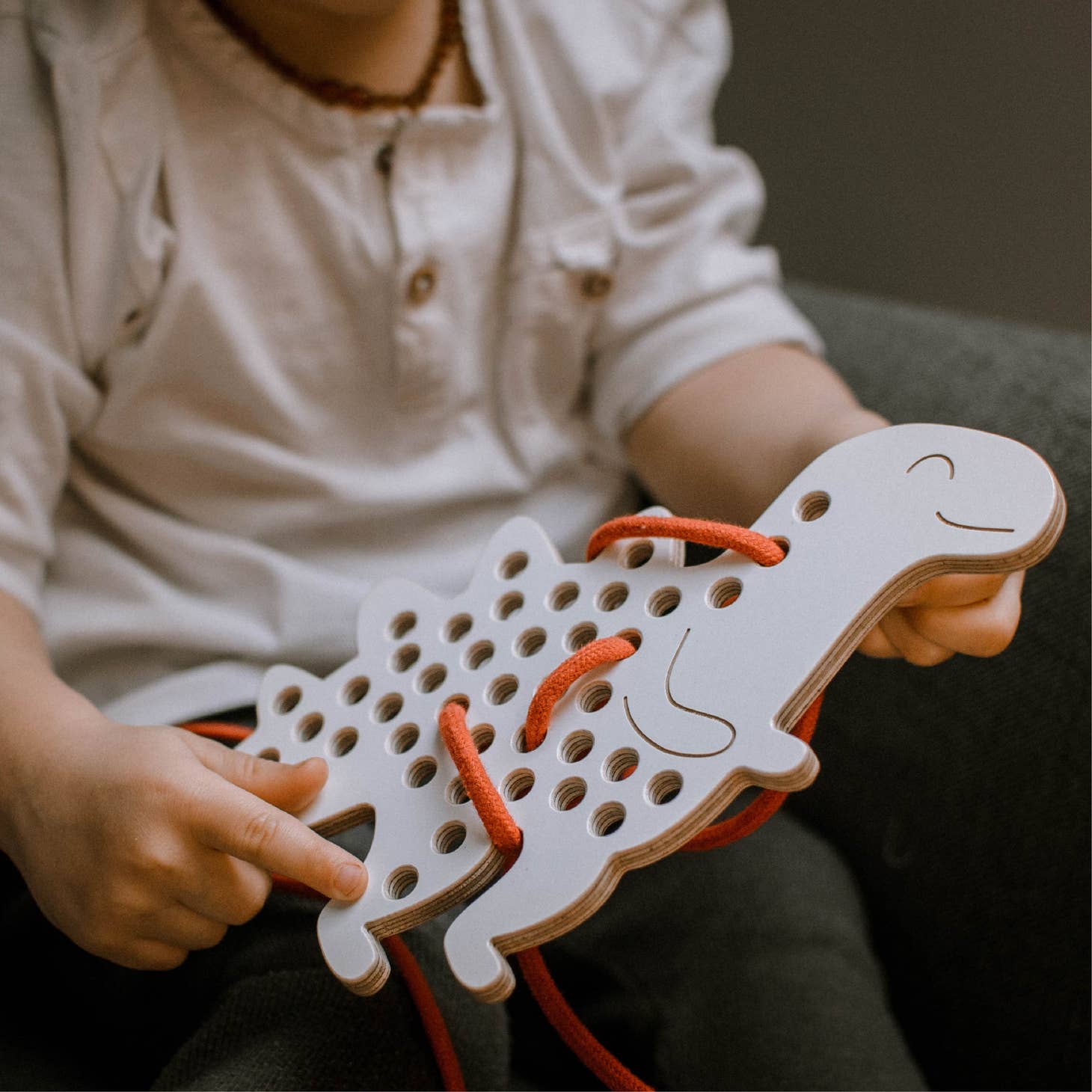 Alex The Dinosaur - Wooden Lacing Toy by Milin - Image 3