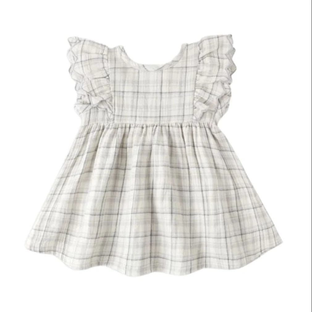 Alina Dress - Blue Plaid by Quincy Mae