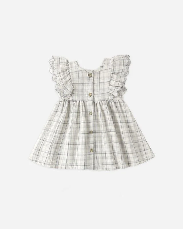 Alina Dress - Blue Plaid by Quincy Mae - Image 3