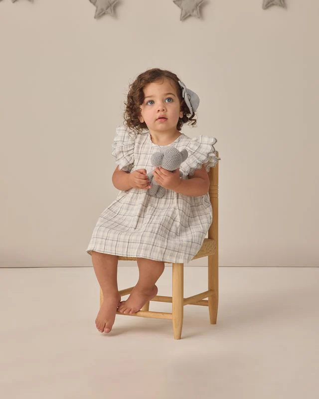Alina Dress - Blue Plaid by Quincy Mae - Image 6