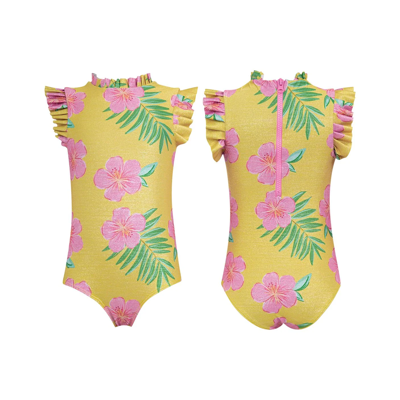 Alisson One Piece Swimsuit - Hibiscus Amarillo Shine by Pepita & Me