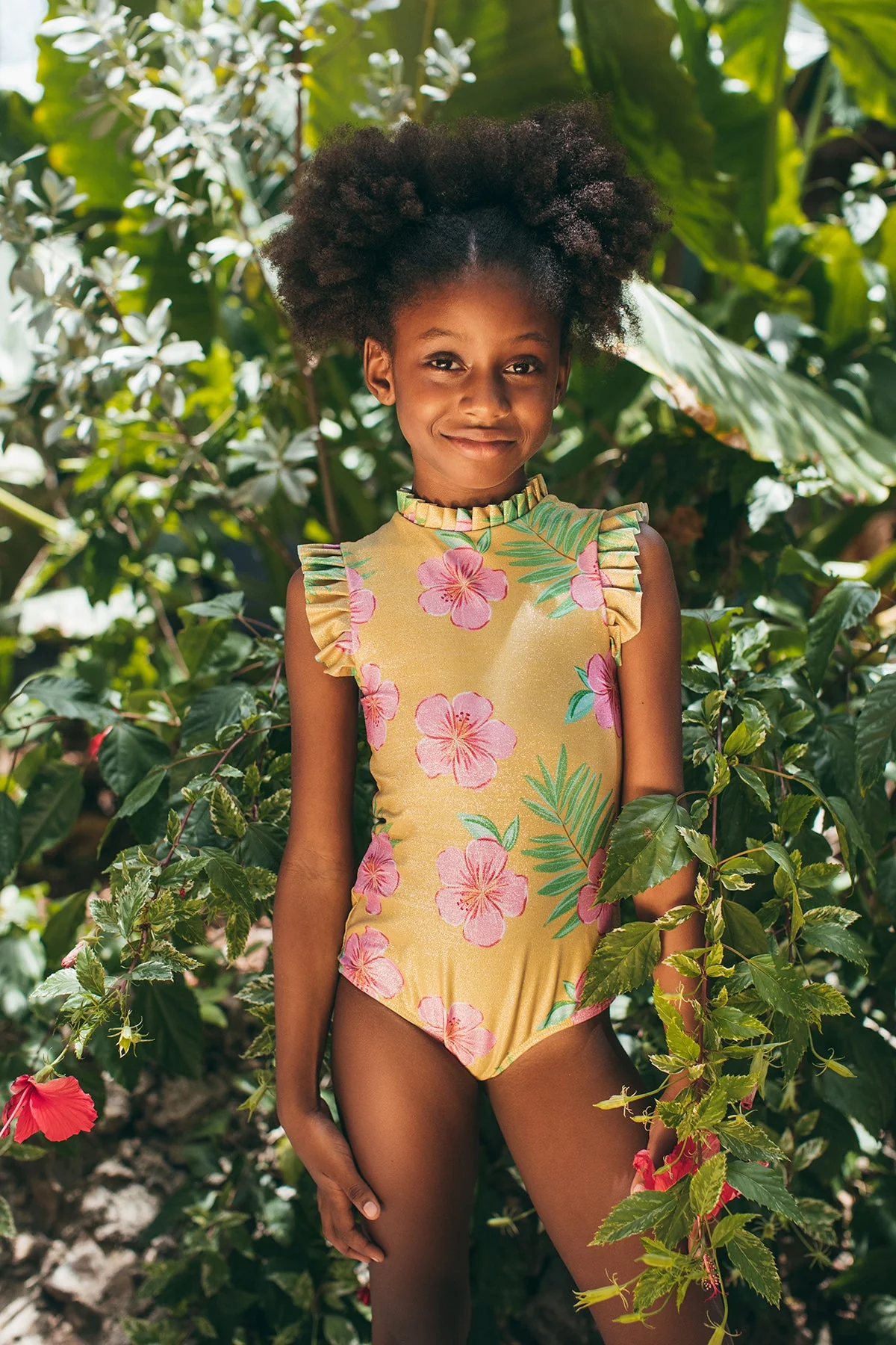 Alisson One Piece Swimsuit - Hibiscus Amarillo Shine by Pepita & Me - Image 2