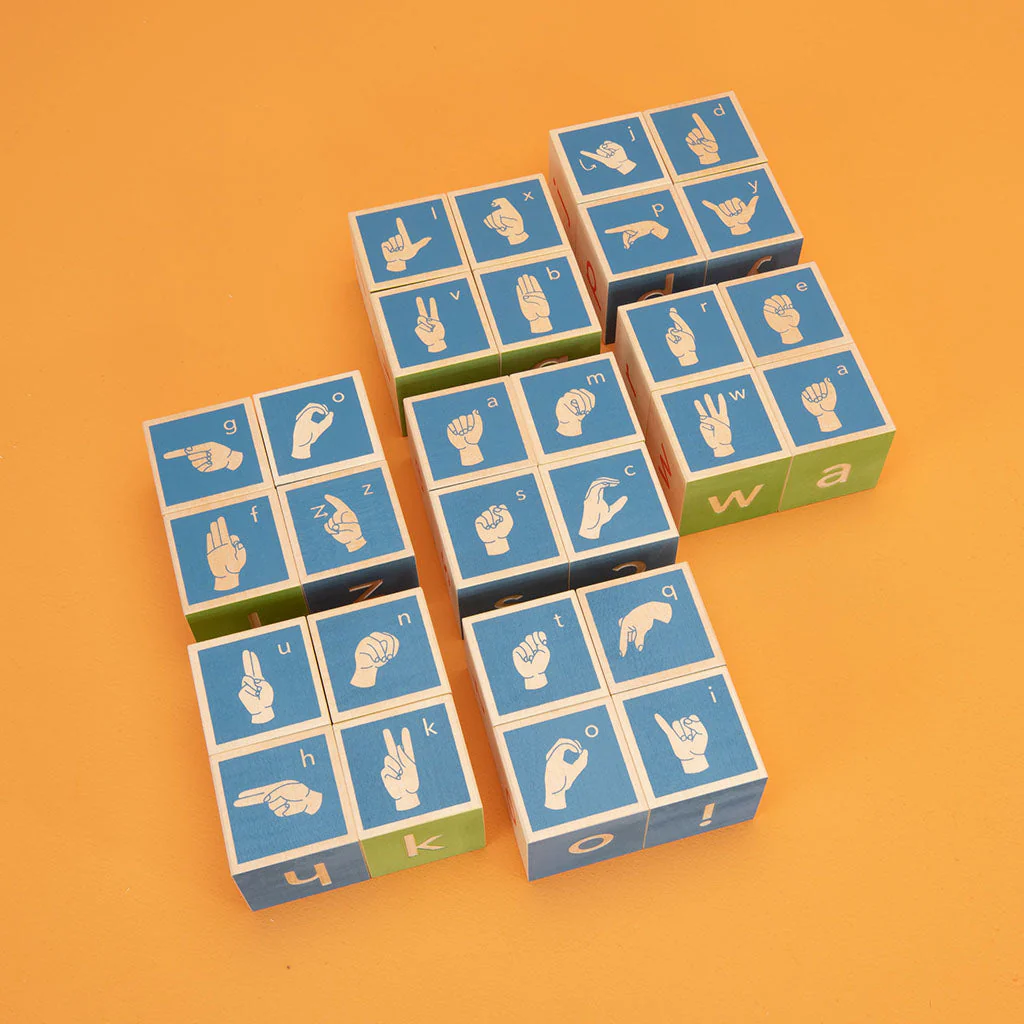 American Sign Language Wooden Blocks by Uncle Goose - Image 3