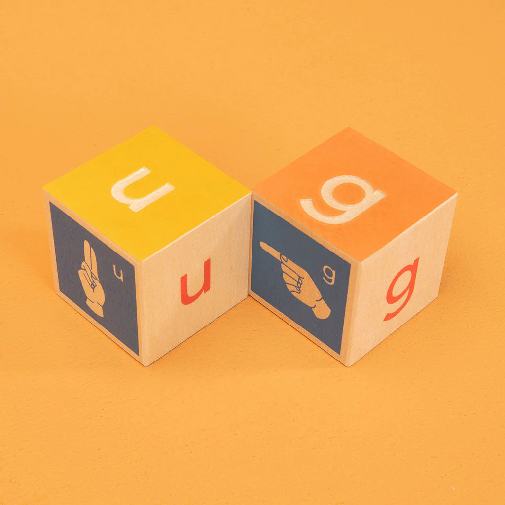 American Sign Language Wooden Blocks by Uncle Goose - Image 5
