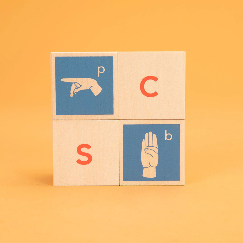 American Sign Language Wooden Blocks by Uncle Goose - Image 6