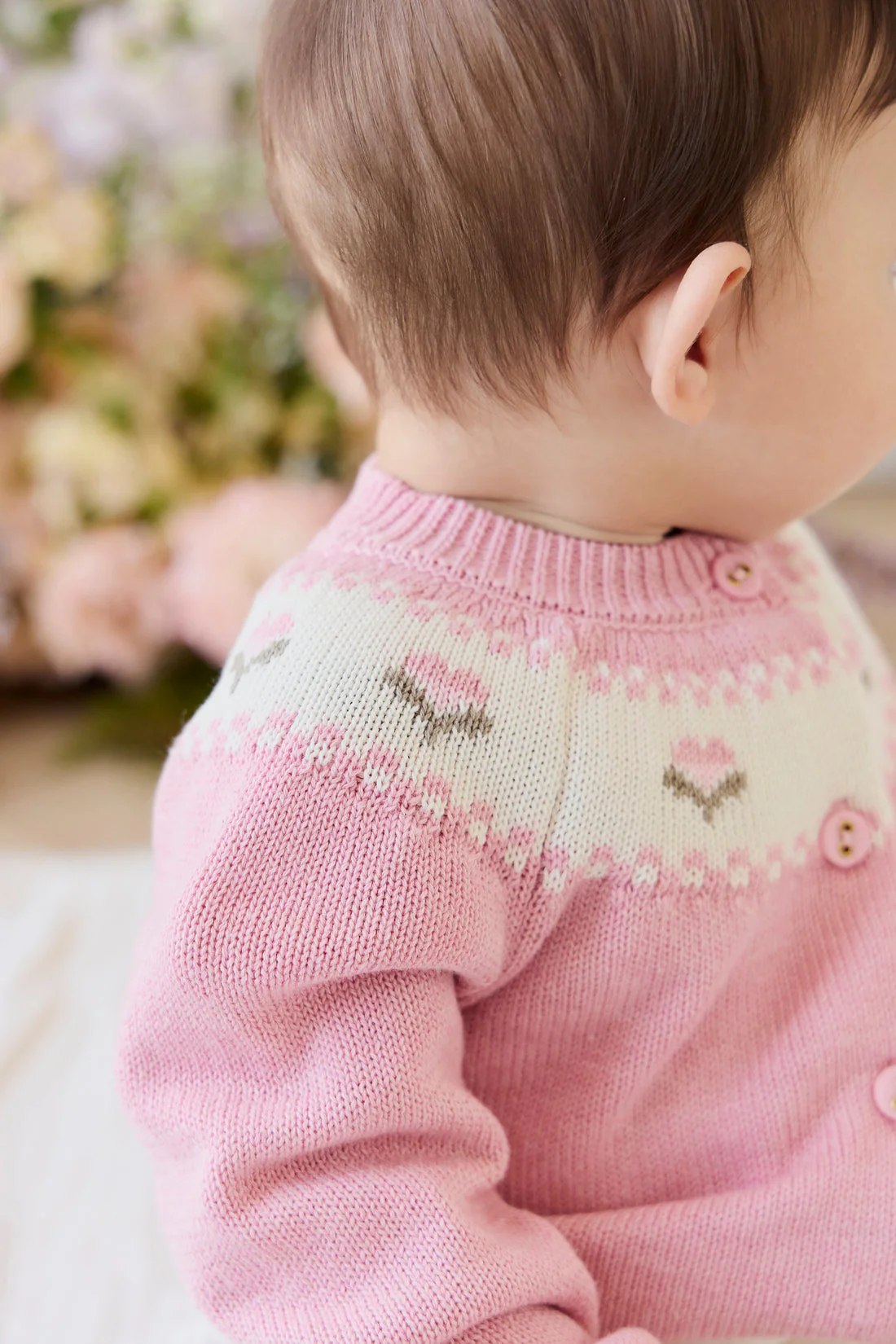 Annette Cardigan - Pink Flutter Marle by Jamie Kay - FINAL SALE - Image 5