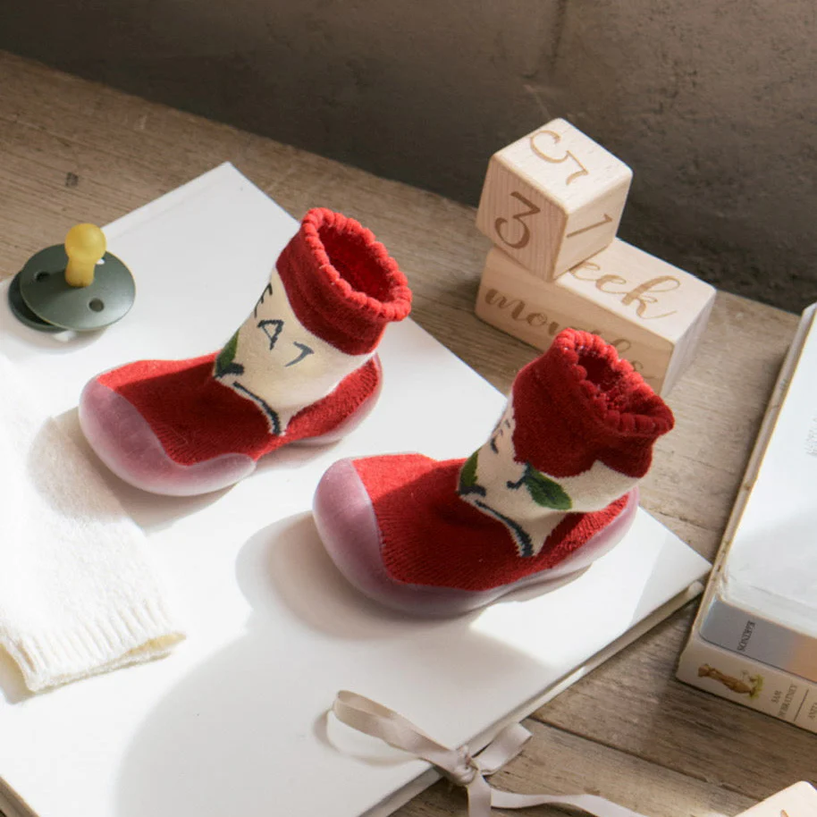 Apple "Eat Me" Socks with Flexible Non-Slip Soles by Mayoral - FINAL SALE - Image 2