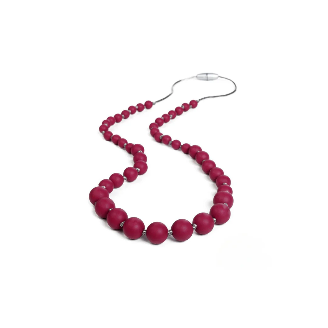 Audrey Teething Necklace - Maroon by Goobie Baby - Image 2
