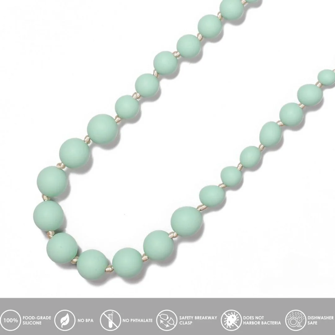 Audrey Teething Necklace - Mint by Goobie Baby - Image 3