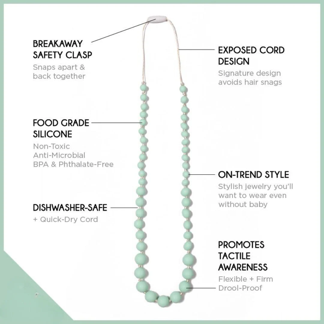 Audrey Teething Necklace - Mint by Goobie Baby - Image 7
