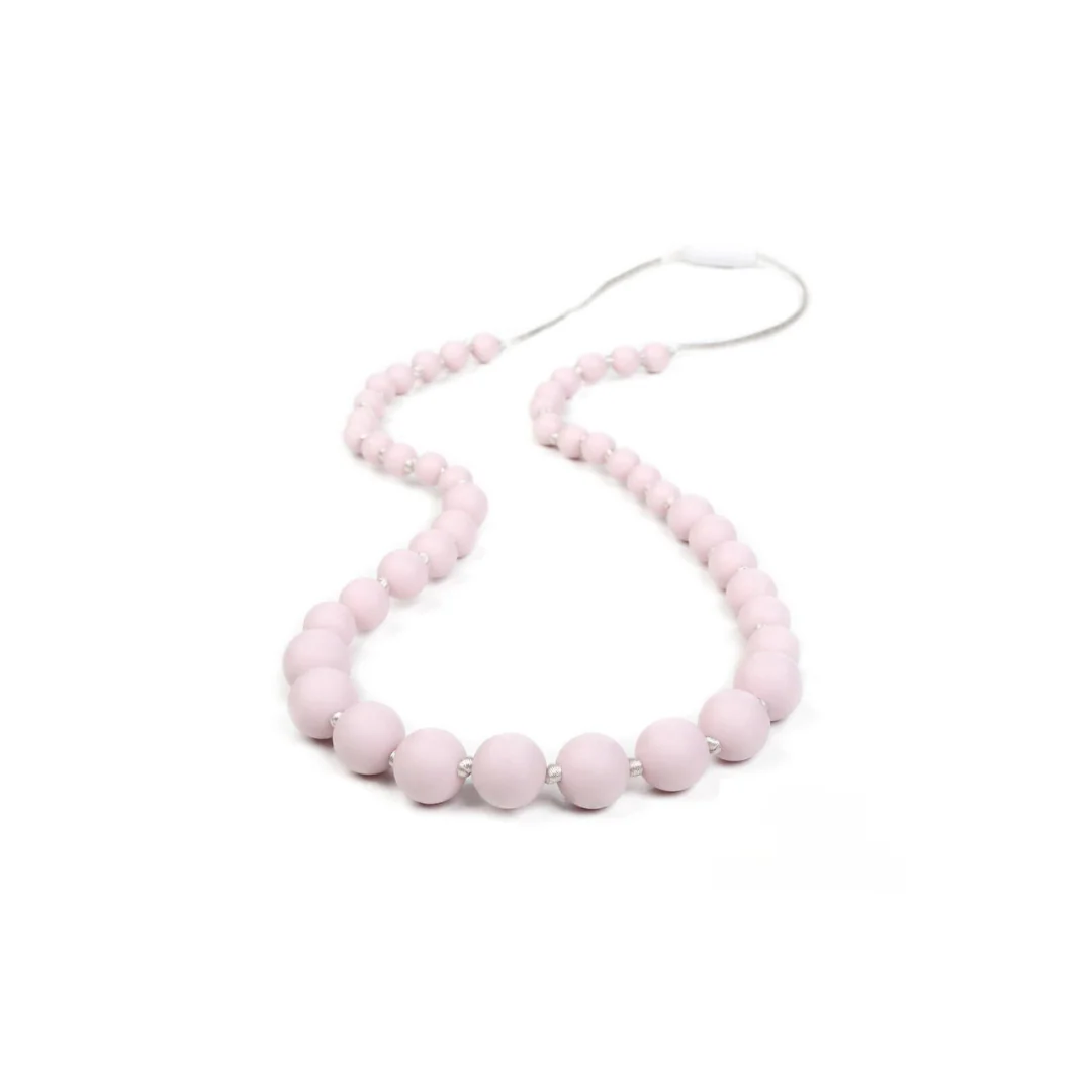 Audrey Teething Necklace - Pink Quartz by Goobie Baby - Image 2