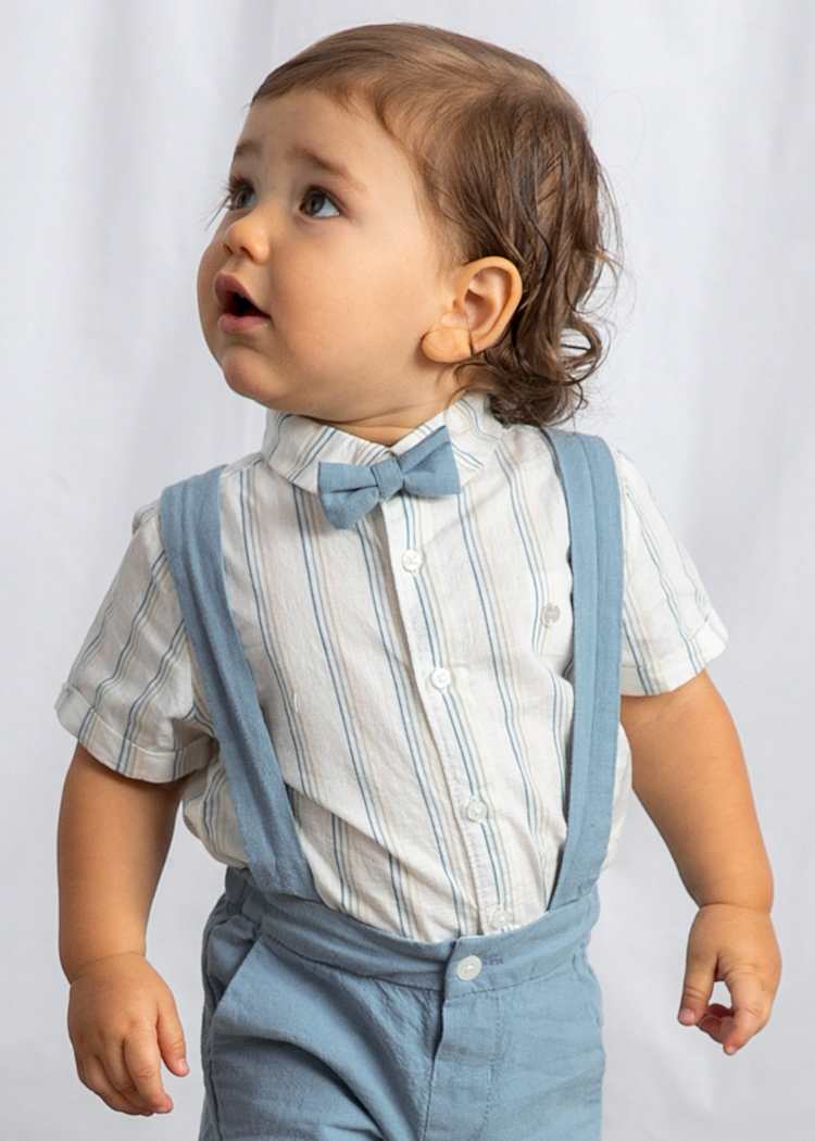 Baby 3 Piece Bermuda Linen Set - Jade by Mayoral - Image 3