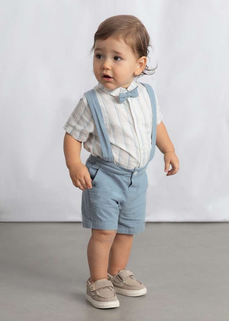 Baby 3 Piece Bermuda Linen Set - Jade by Mayoral - Image 4